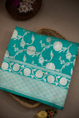 Banarasi  Silk Sea Green Saree