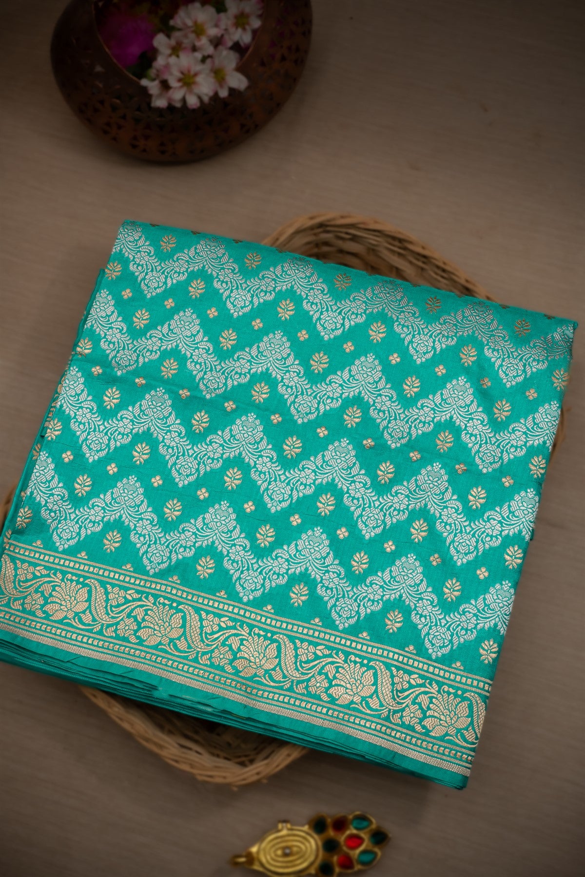 Banarasi  Silk Sea Green Saree