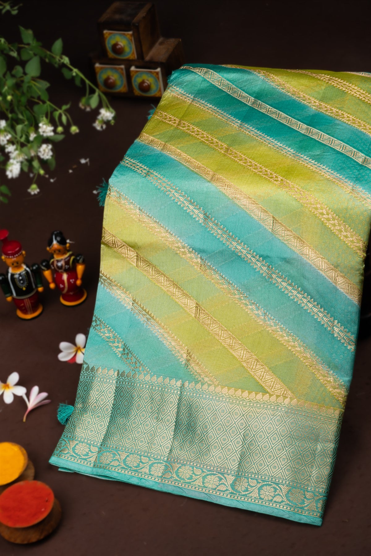 Chiniya Silk Multi Colour Saree