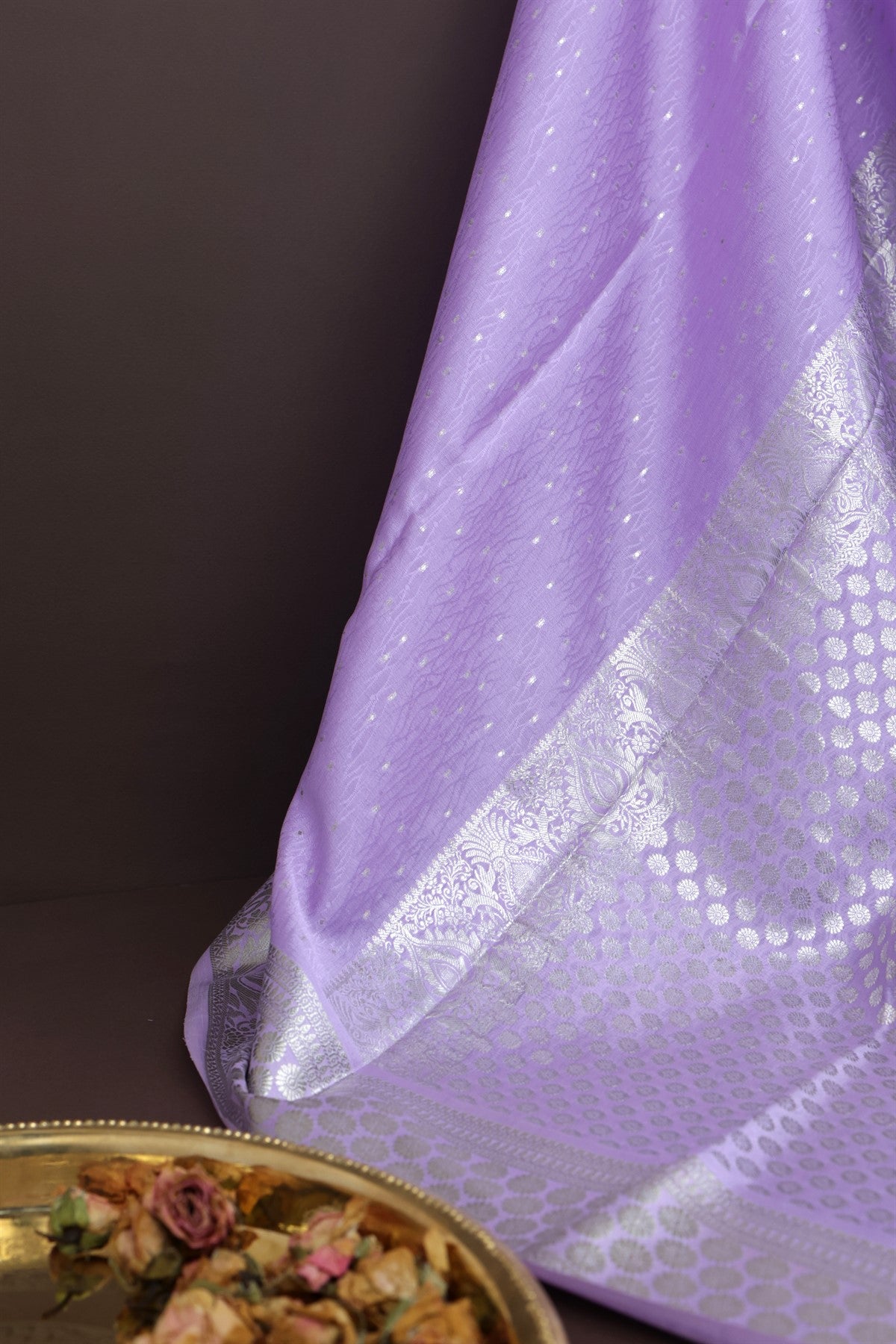 Mysore Crepe Lavender Saree