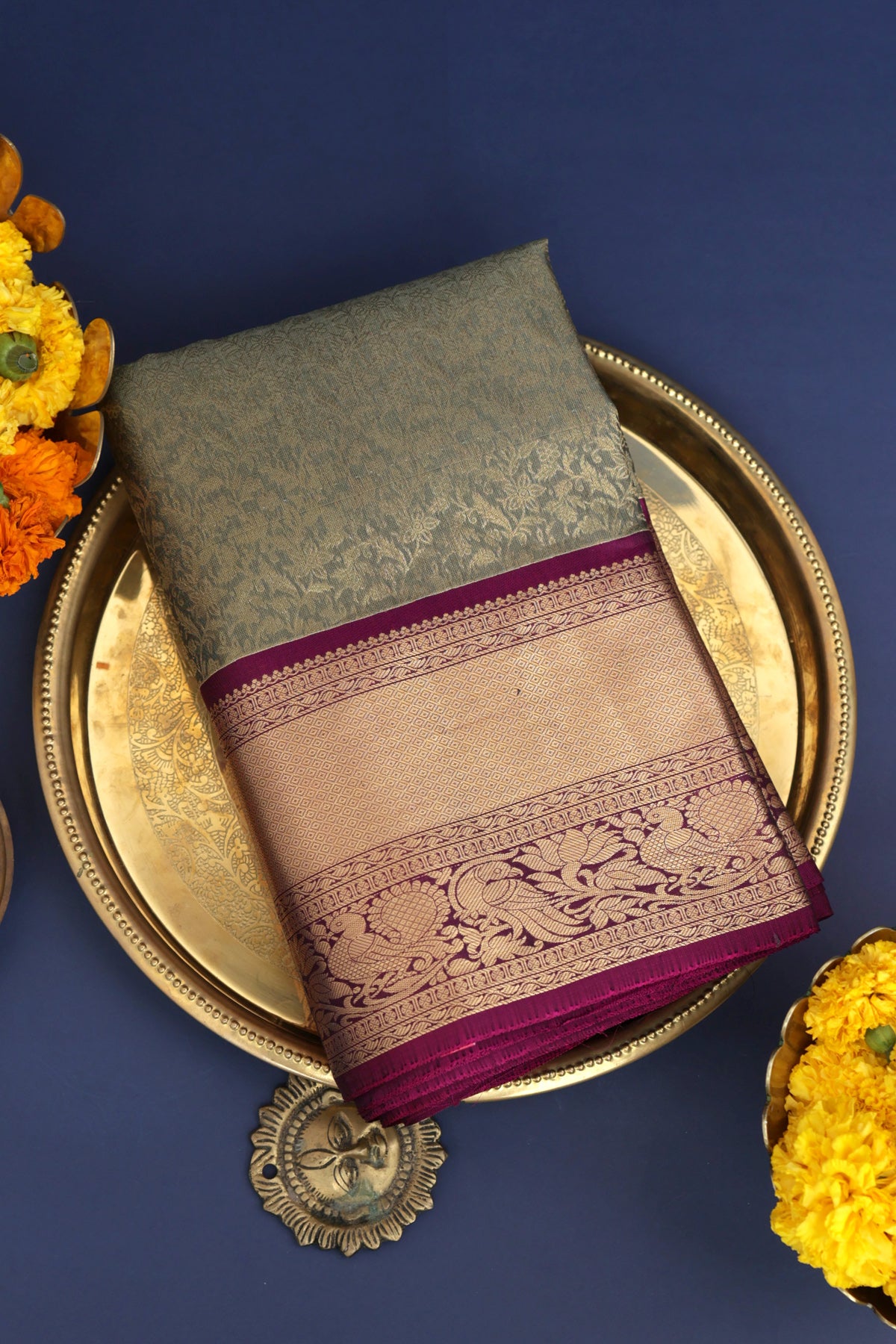 Coimbatore Silk Grey Saree