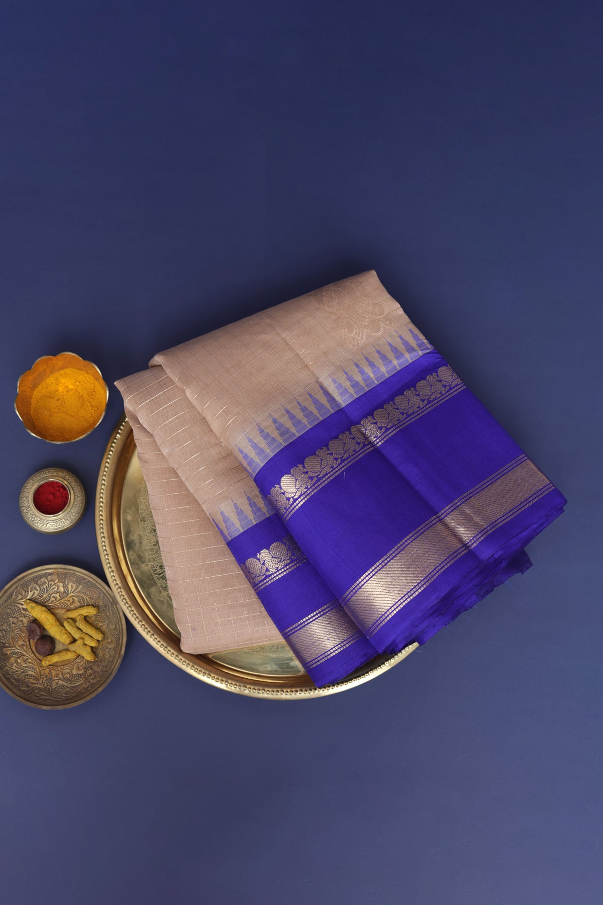 Kancheepuram Silk Cream Saree