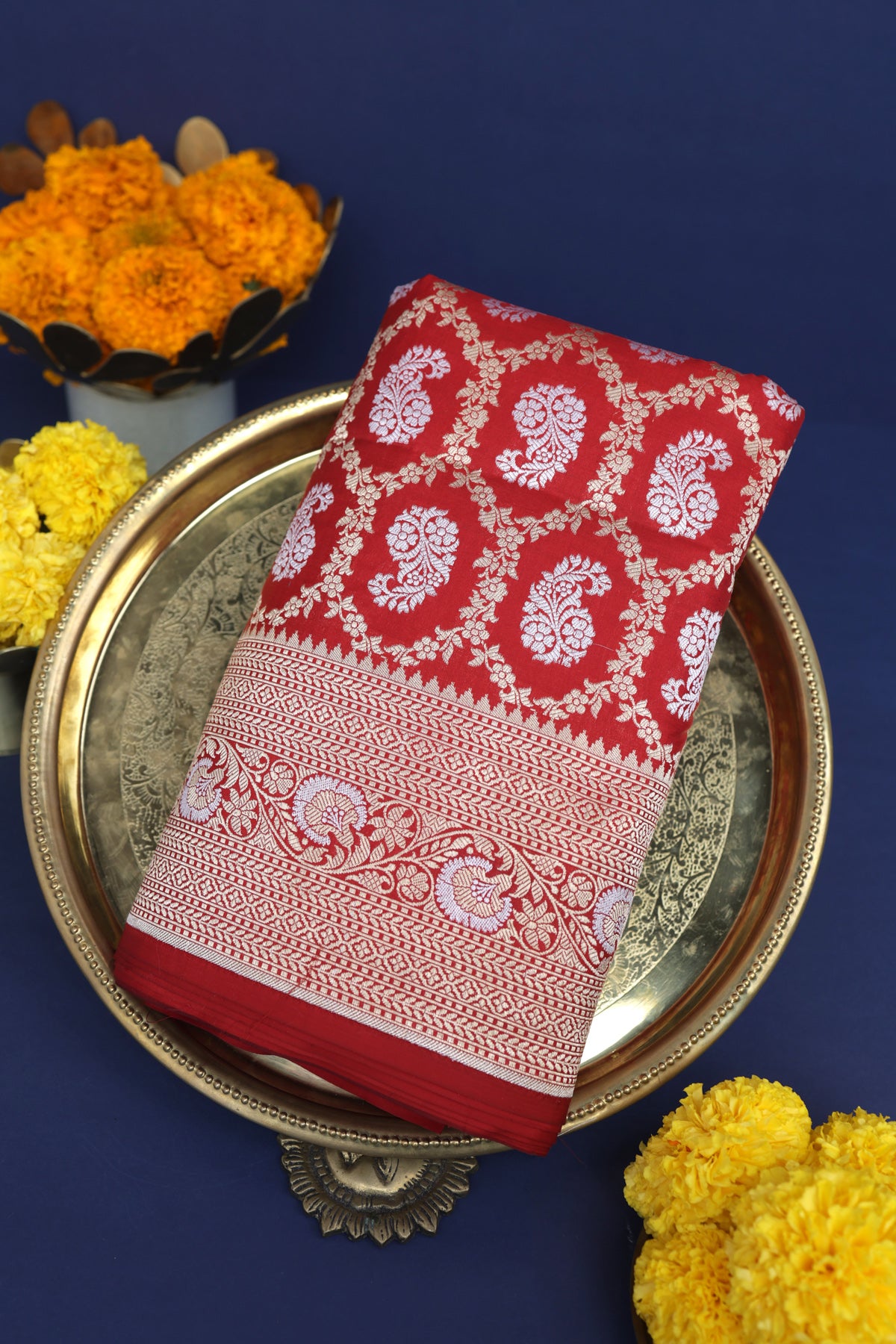 Banarasi Silk Red Saree