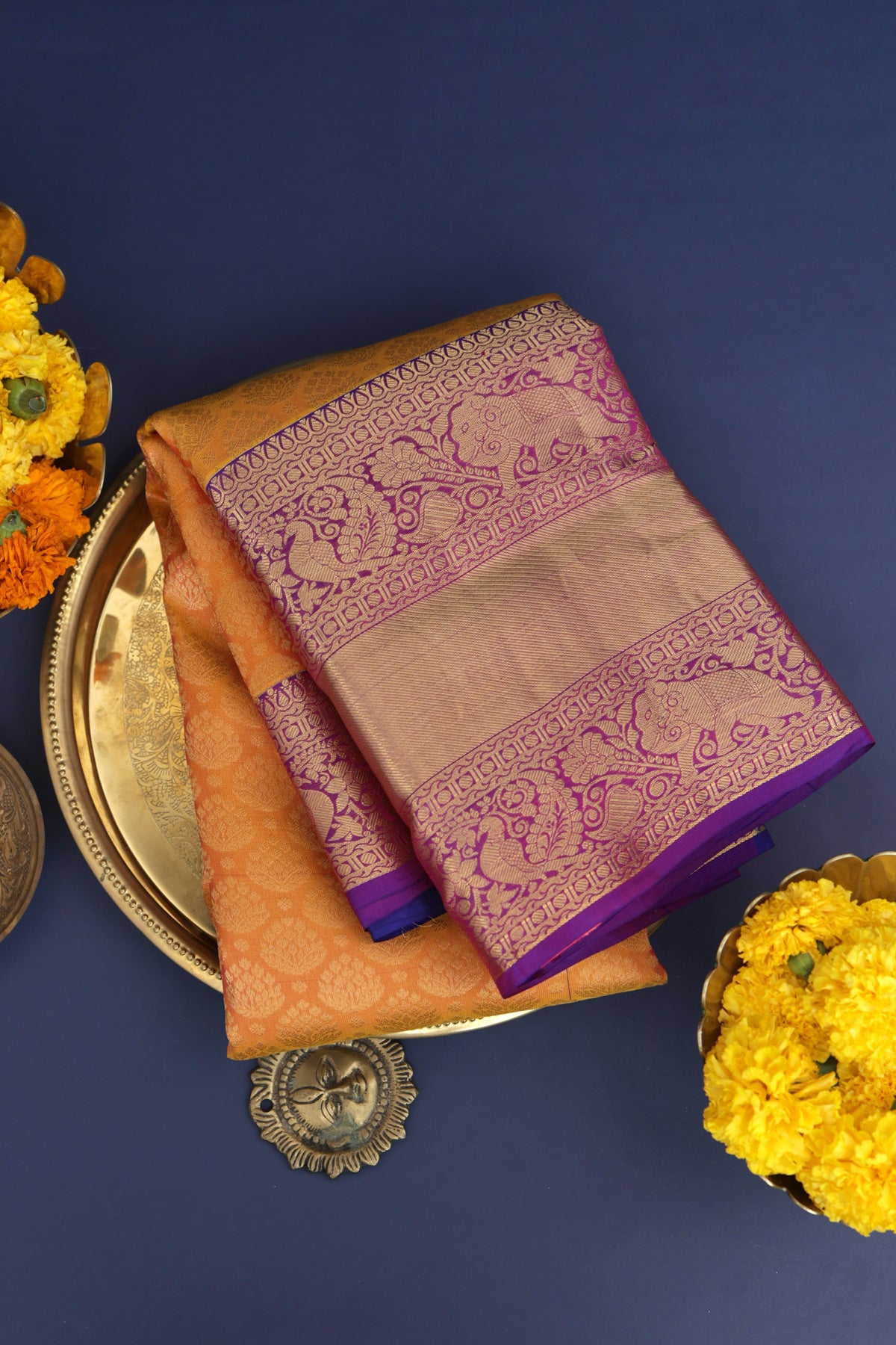 Coimbatore Silk Mustard Saree