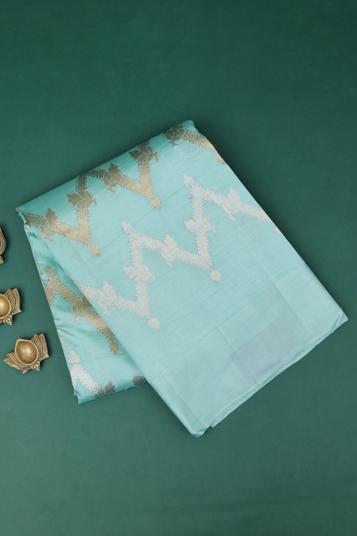 Matka Silk Sky Blue Saree