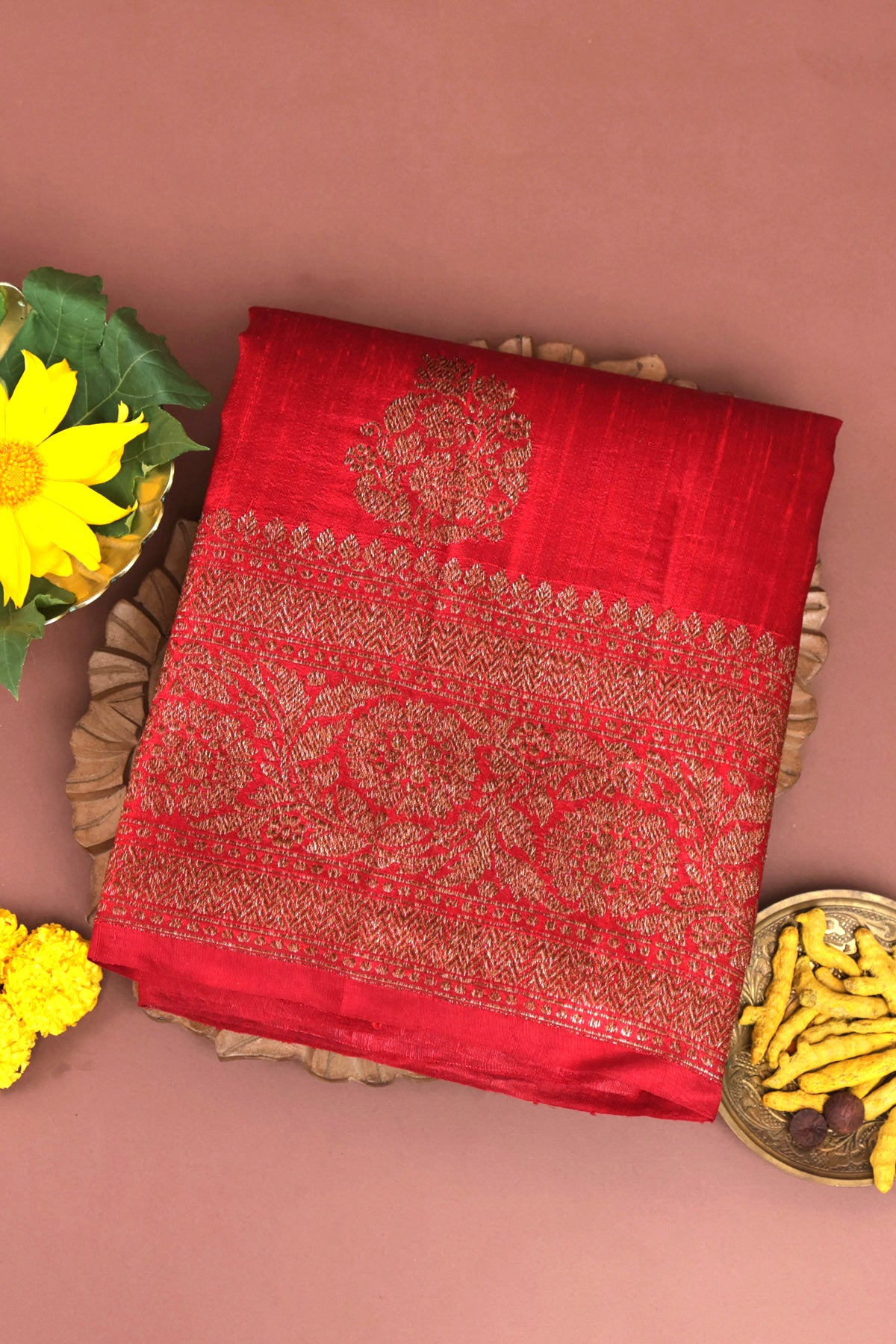 Matka Silk Red Saree