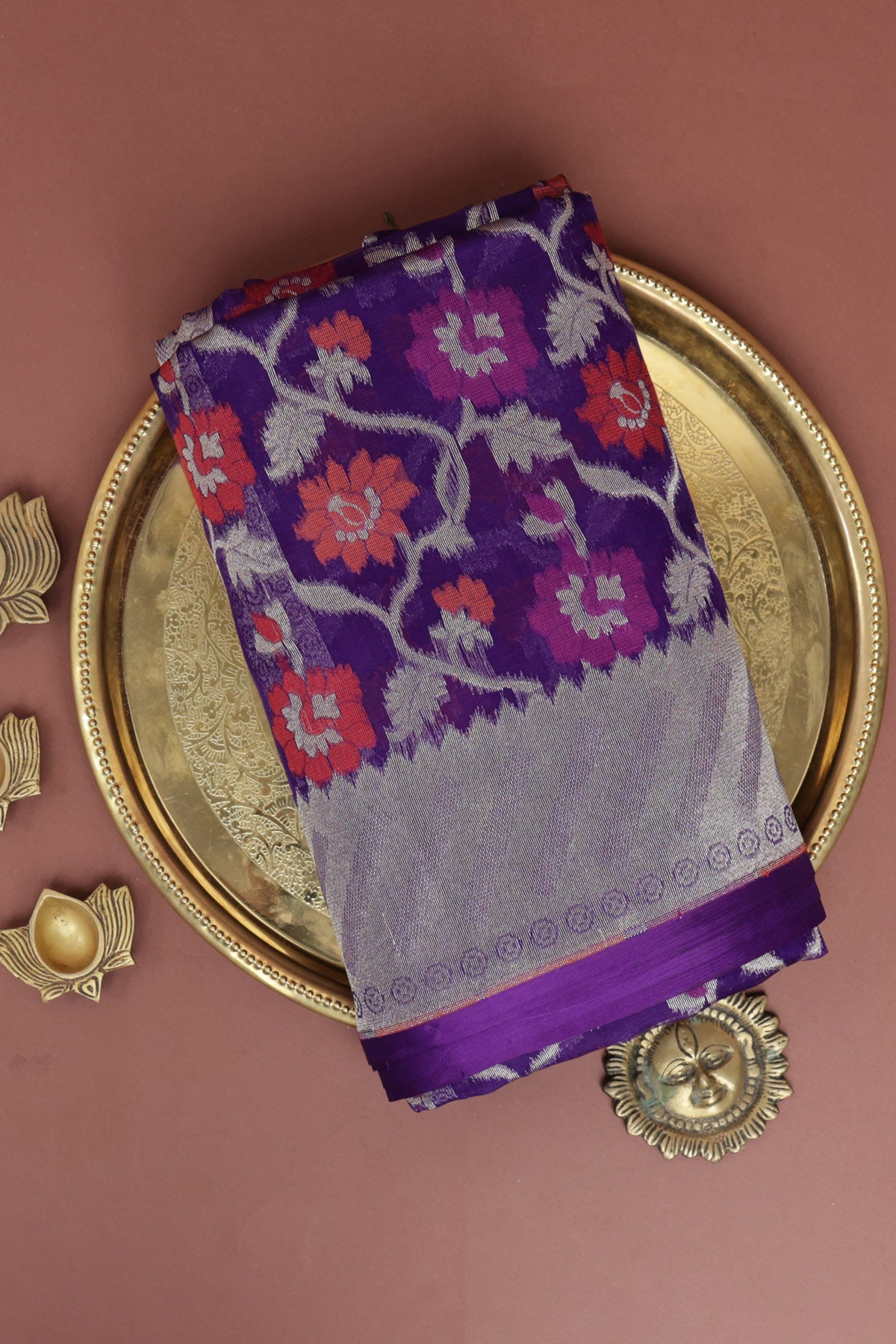 Designer Organza Violet Saree