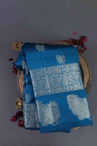 Matka Silk Blue Saree