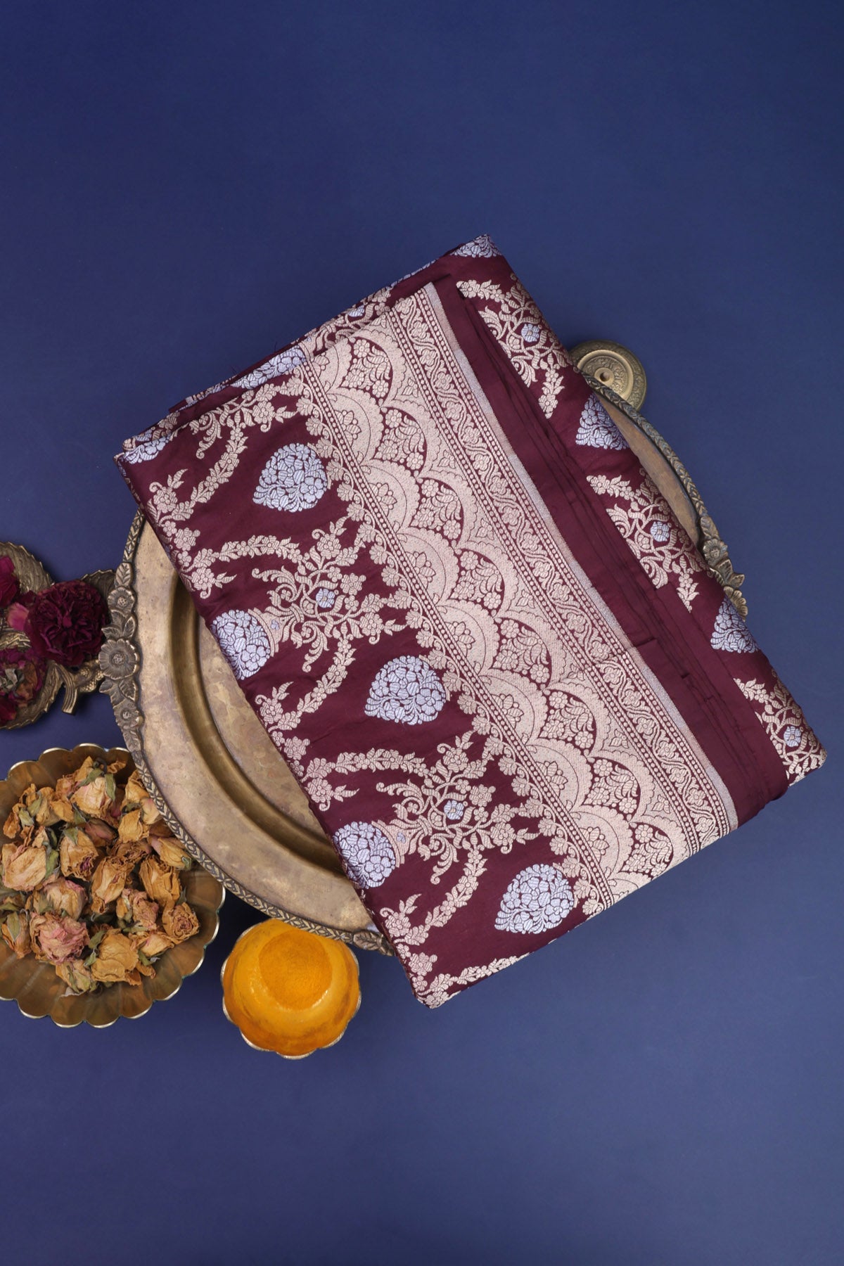 Banarasi Silk Wine Saree