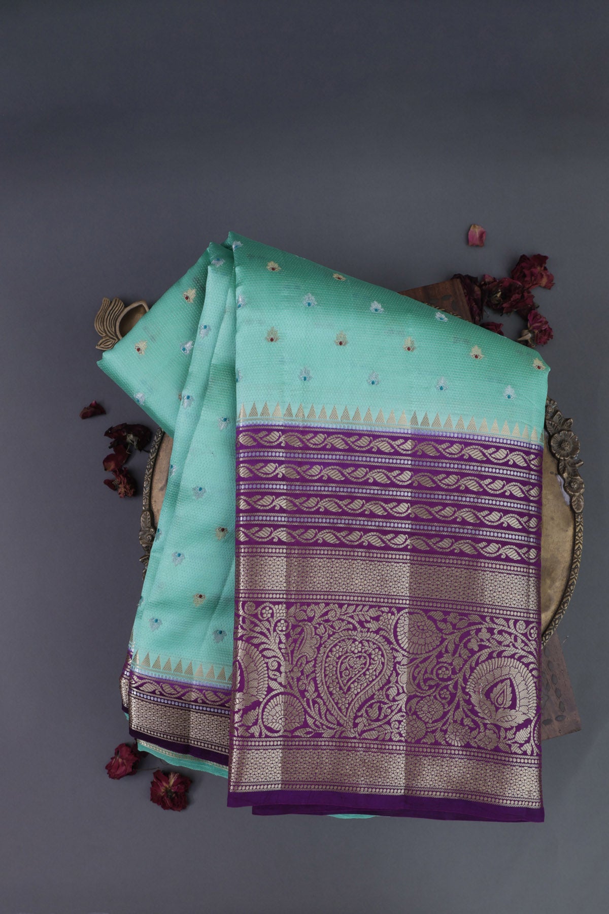 Matka Silk Sea Green Saree