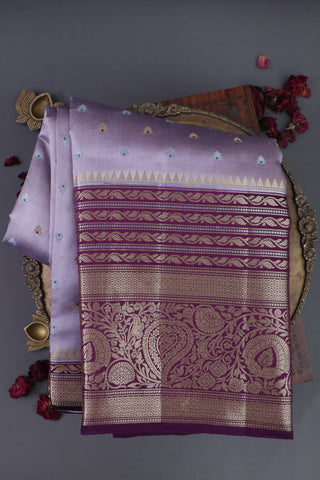 Matka Silk Lavender Saree