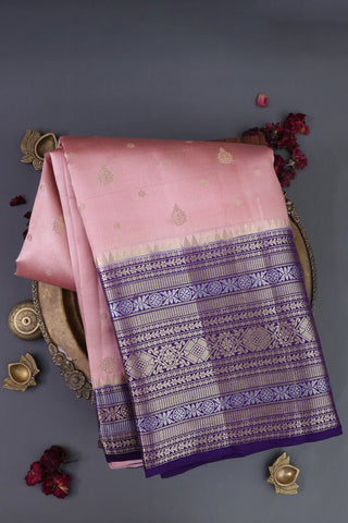 Matka Silk Peach Saree