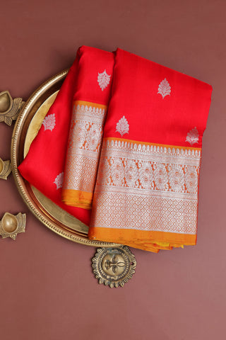 Venkatagiri Silk Peach Saree