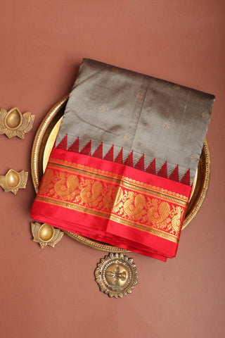 Narayanpet Silk Grey Saree