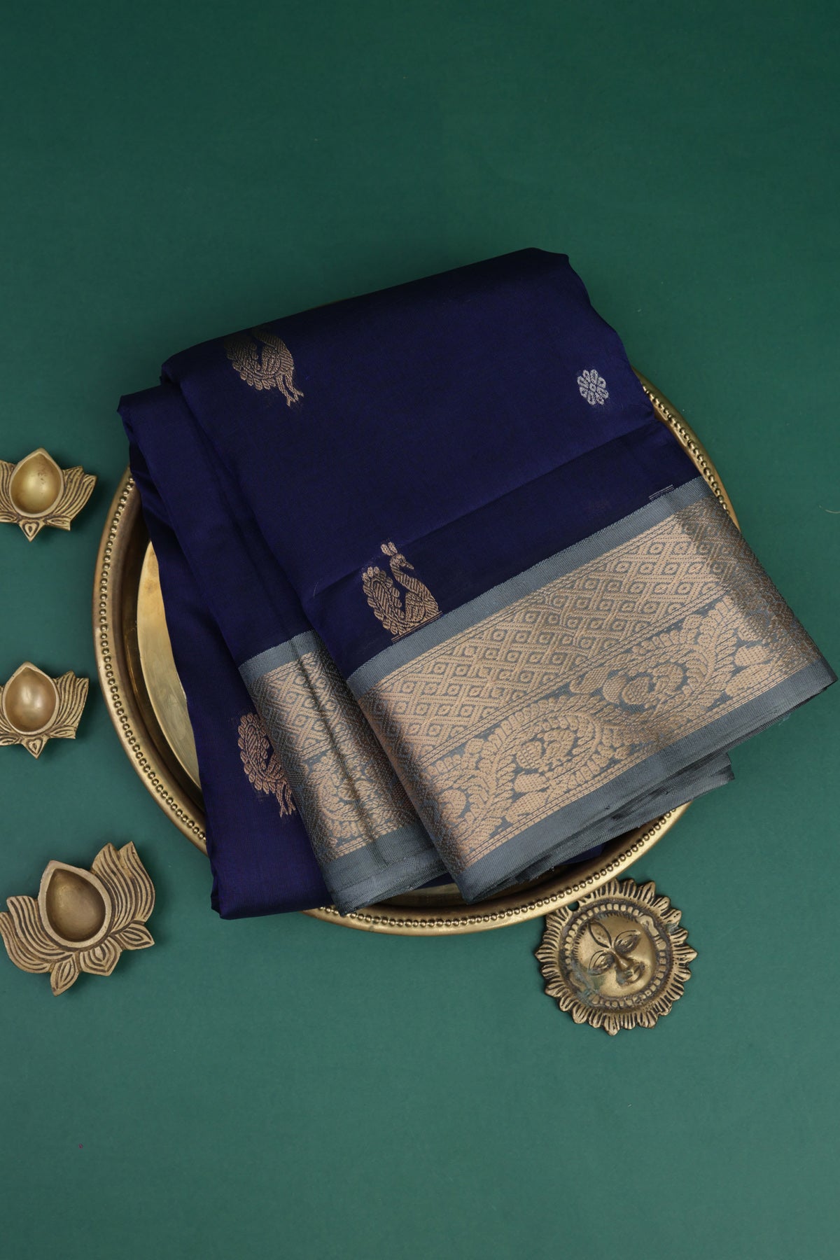 Kuppadam Sico Navy Blue Saree