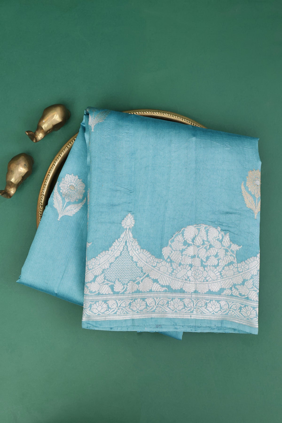 Matka Silk Sea Blue Saree