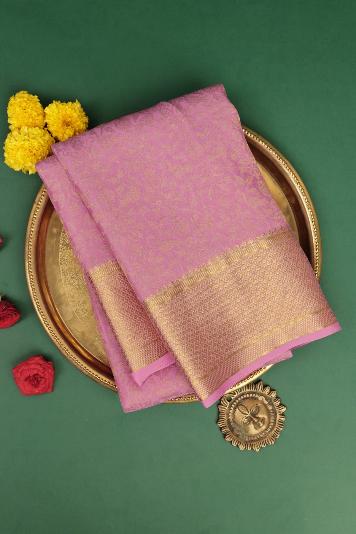 Mysore Crepe Pink Saree