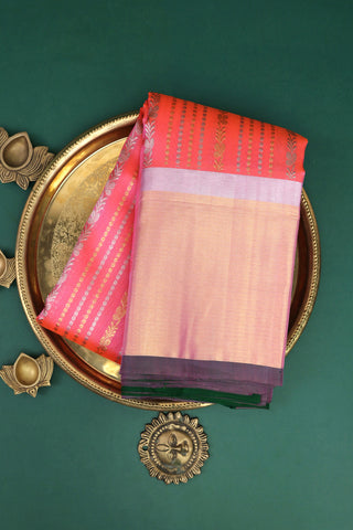 Venkatagiri Silk Peach Saree