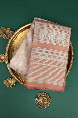 Venkatagiri Silk Peach Saree