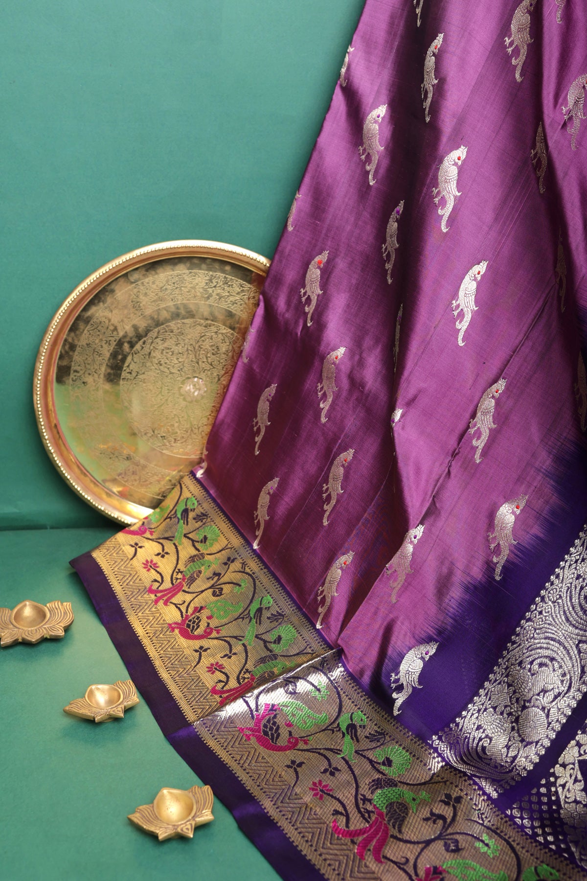 Venkatagiri Silk Purple Saree