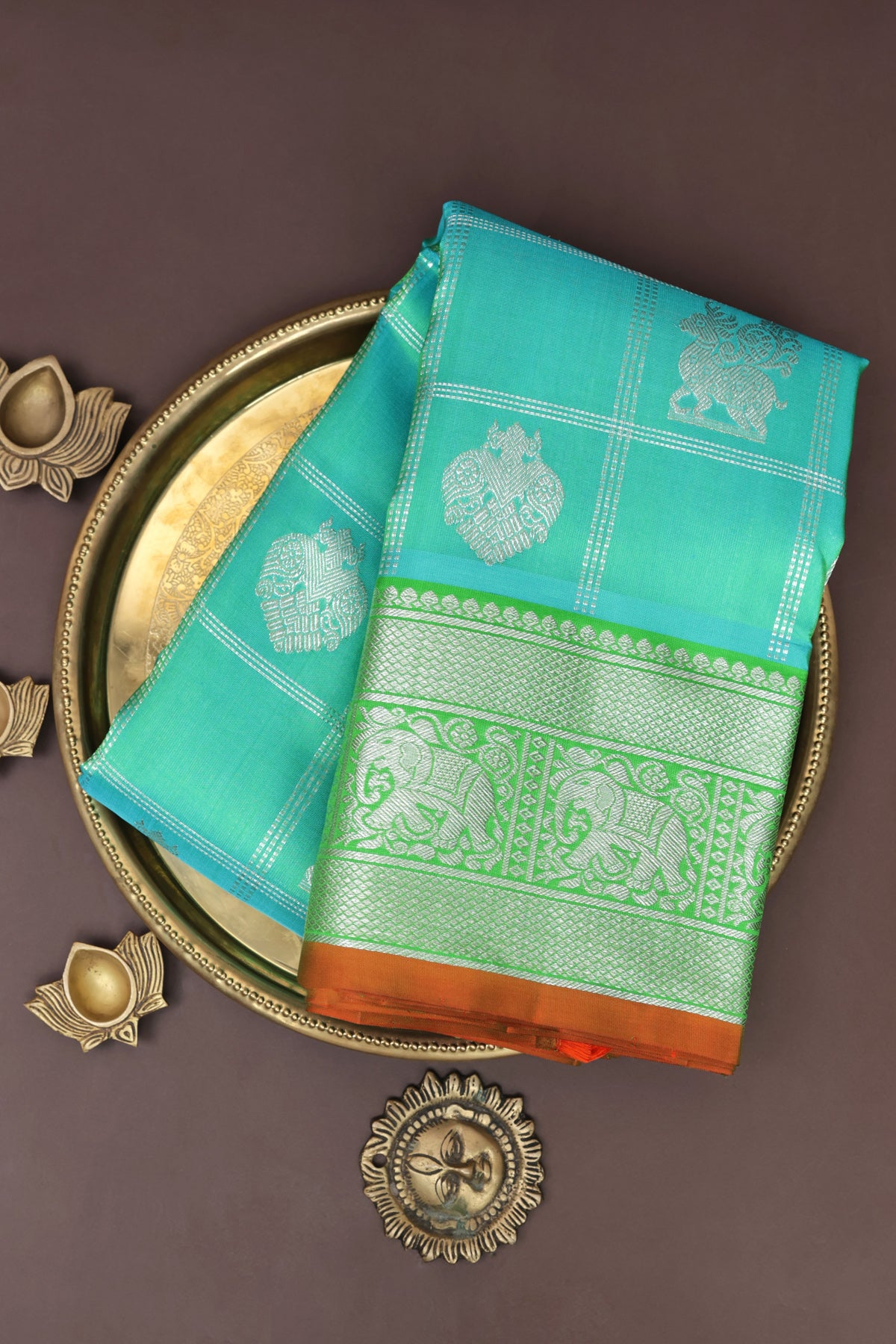 Venkatagiri Silk Sea Green Saree