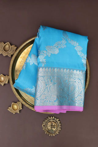 Venkatagiri Silk Blue Saree