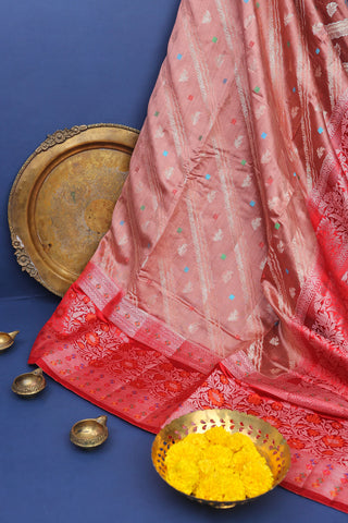 Chiniya Silk Peach Saree