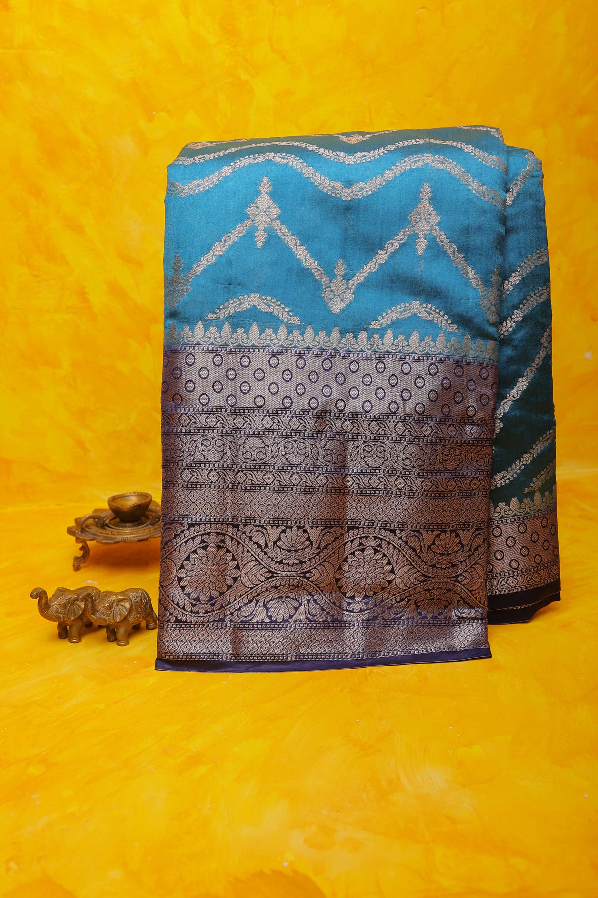 Chiniya Silk Sky Blue Saree