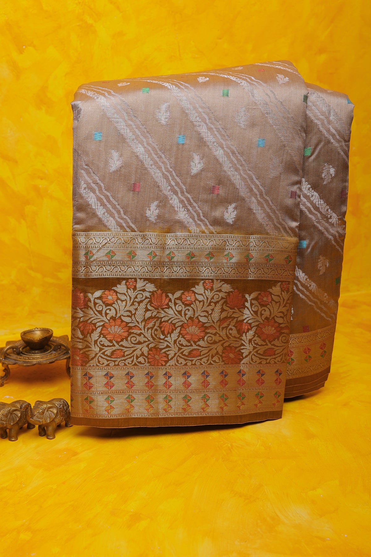 Chiniya Silk Beige Saree