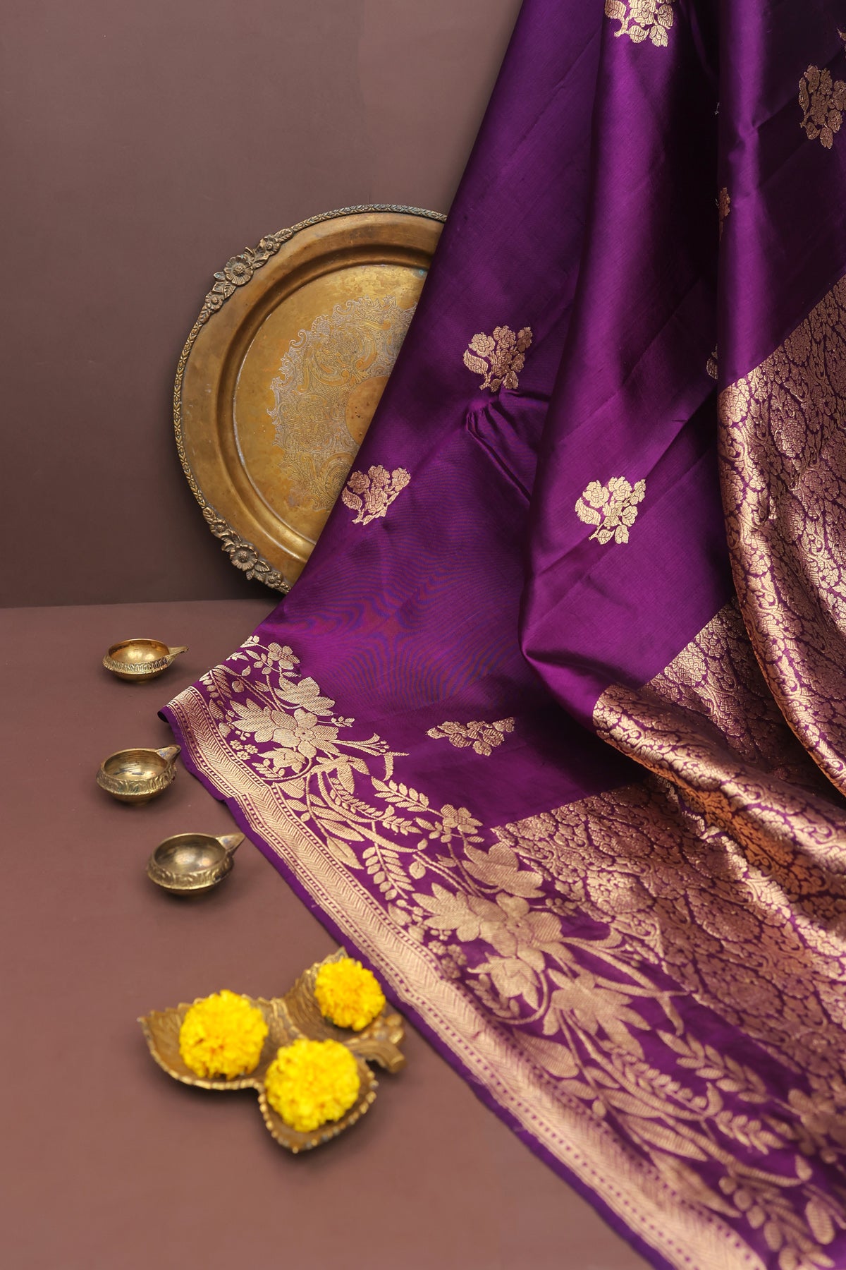 Matka Silk Purple Saree