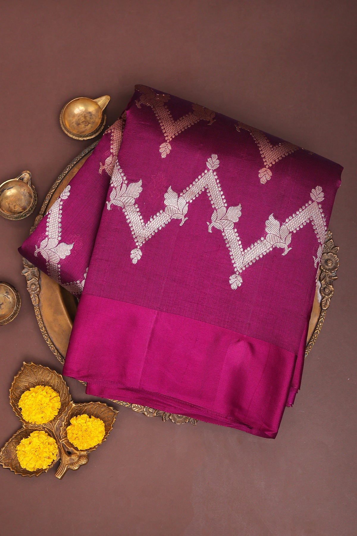 Matka Silk Magenta Saree