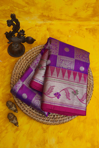 Venkatagiri Silk Purple Saree