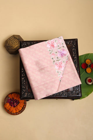 Designer Matka Silk Peach Saree