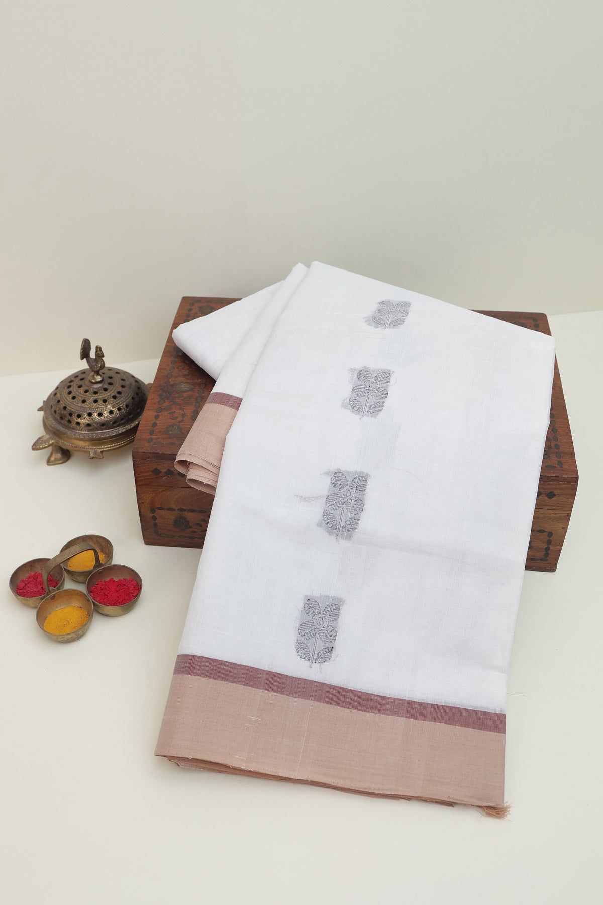 Kanchi Cotton White Saree