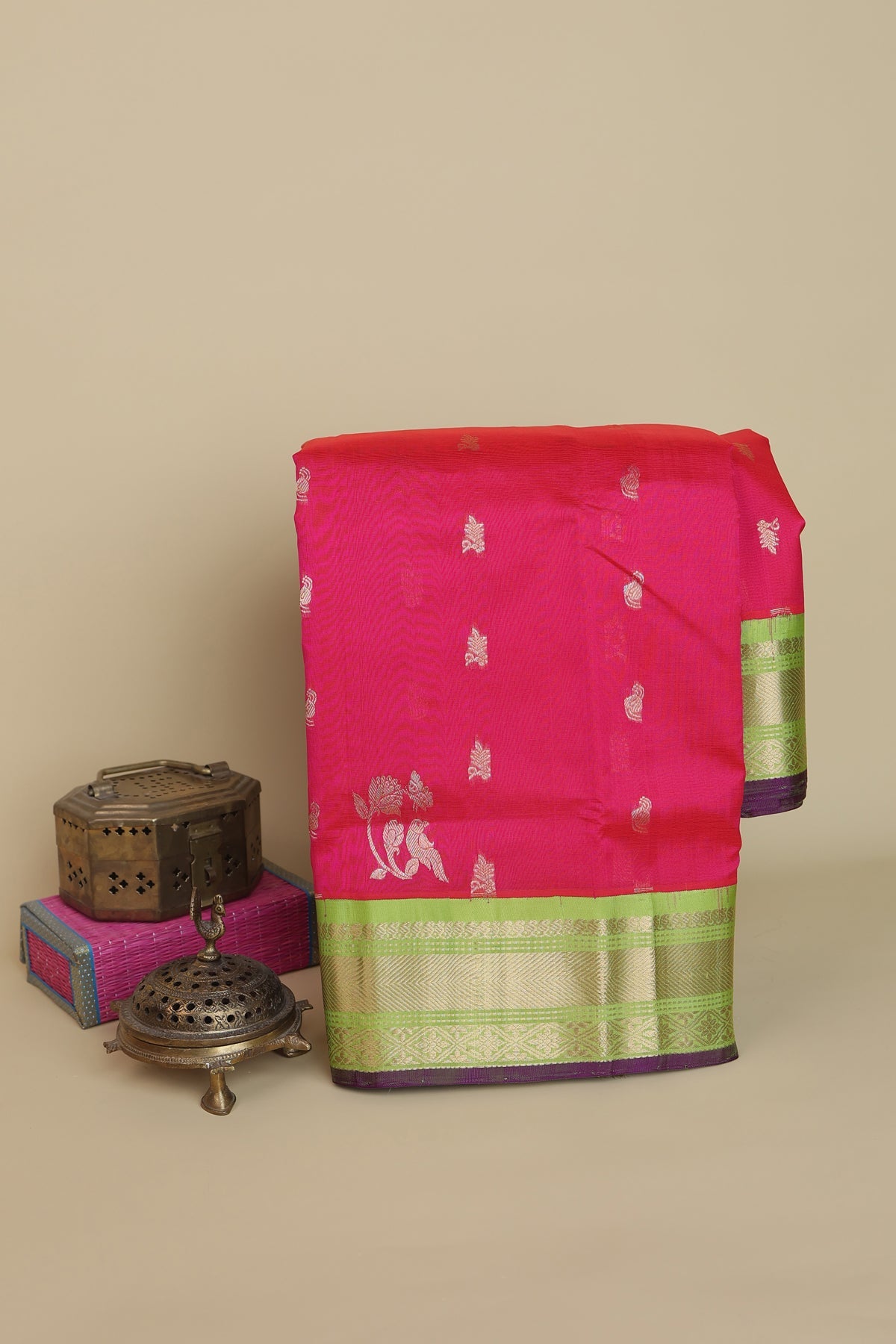 Kuppadam Silk Pink Saree