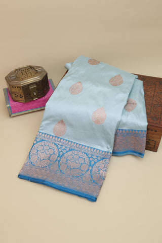 Banarasi Silk Powder Blue Saree