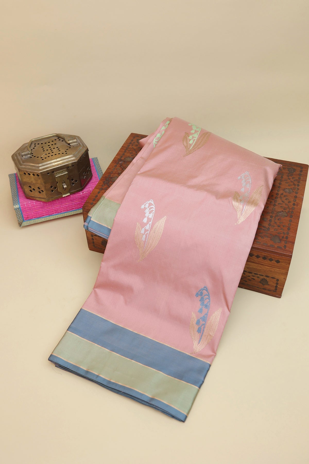 Banarasi Silk Peach Saree