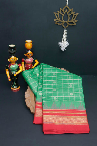 Narayanpet Silk Bottle Green Saree