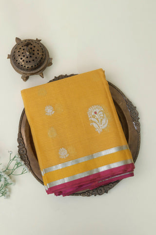 Zari Kota Cotton Mustard Saree