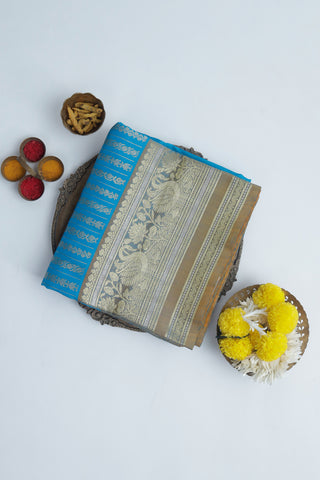 Venkatagiri Silk Blue Saree