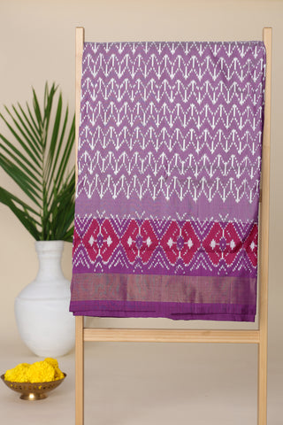 Ikat Silk Lavender Saree