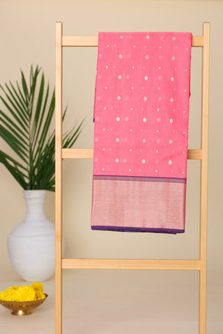 Chanderi Silk Peach Saree