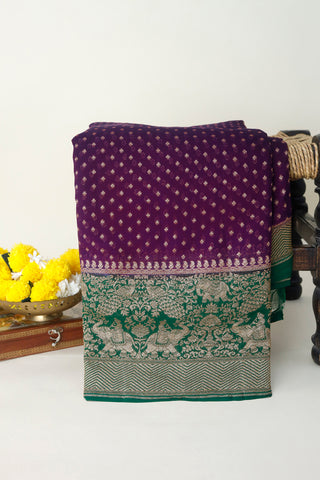 Banarasi Georgette Purple Saree