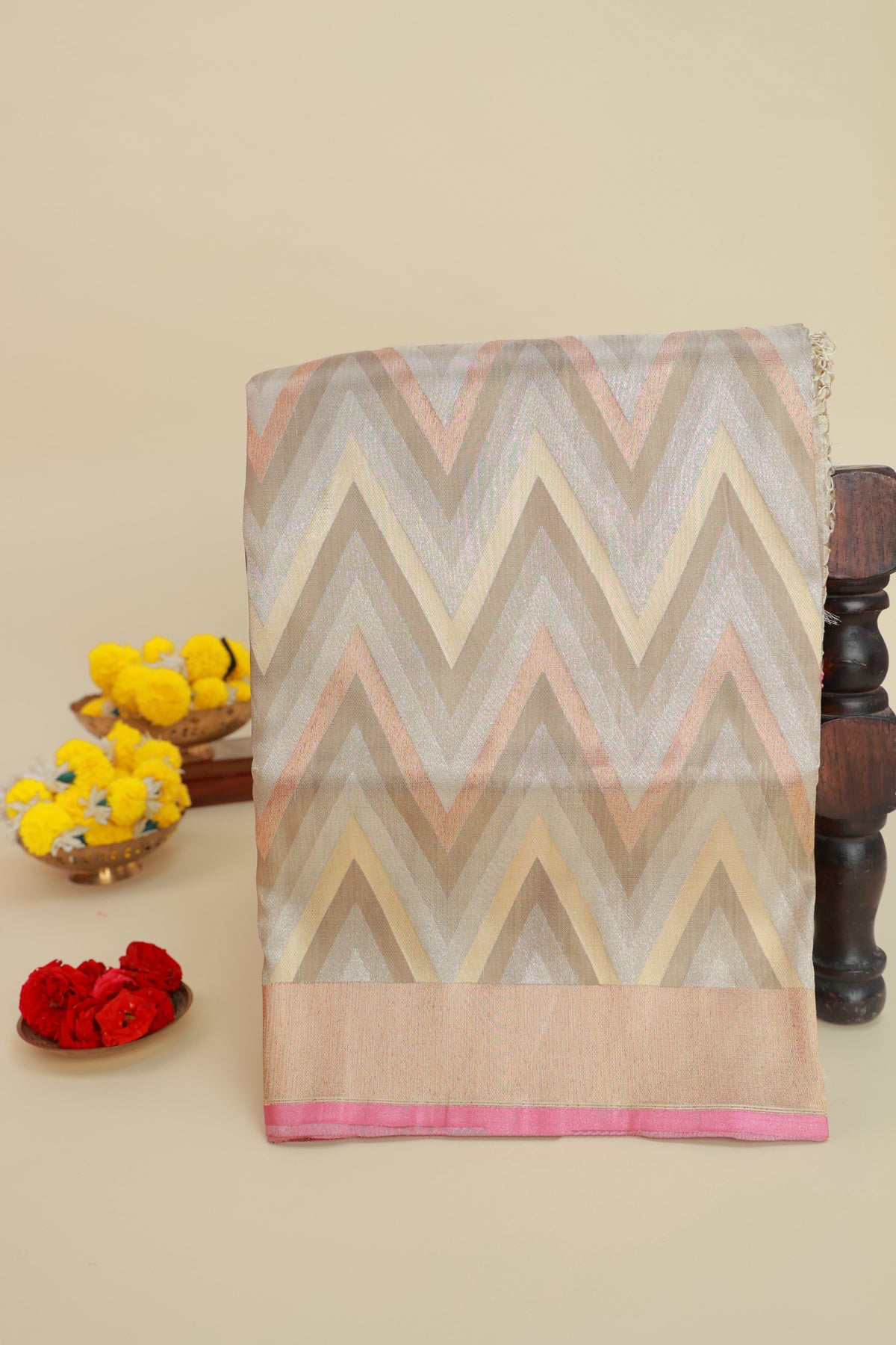 Banarasi Silk Cream Saree