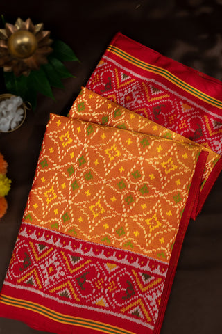 Patola Mustard Silk Saree