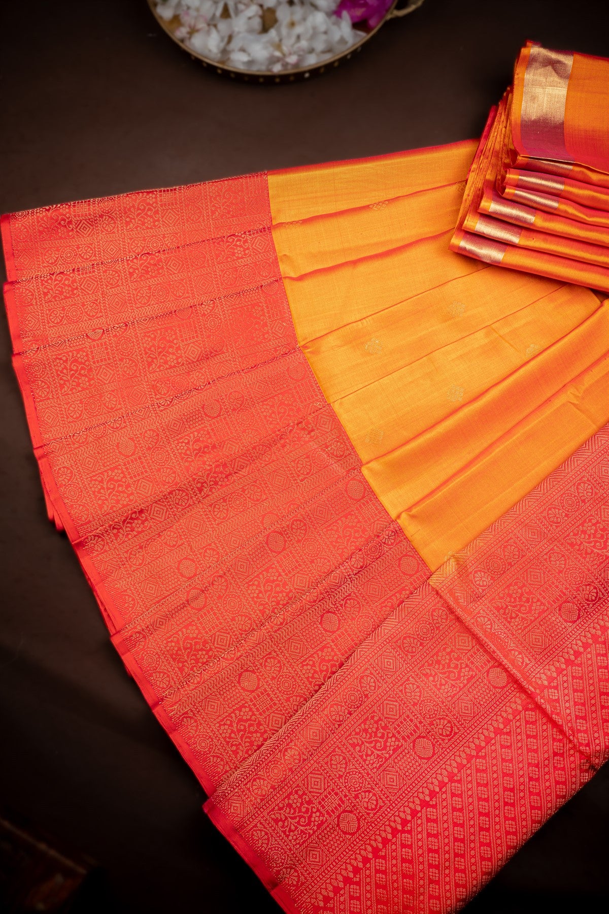 Coimbatore Soft Silk Tangy Orange Saree