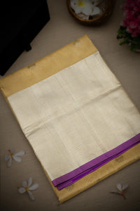 Mandir Beige & Silver Uppada Buttis Saree